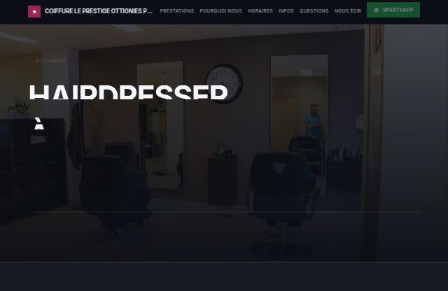 Page d’accueil du site de Coiffure Le prestige ottignies pour hommes