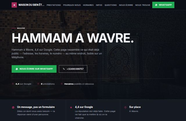 Page d’accueil du site de Maison du bien être