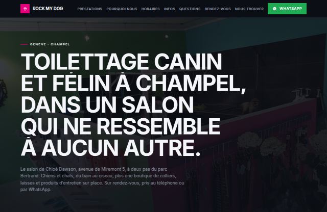 Page d’accueil du site de Rock my Dog